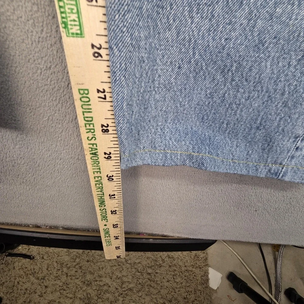 Vintage Levis 501 Jeans Mens Light Wash Straight Altered Hem USA 90s Fits 32x29